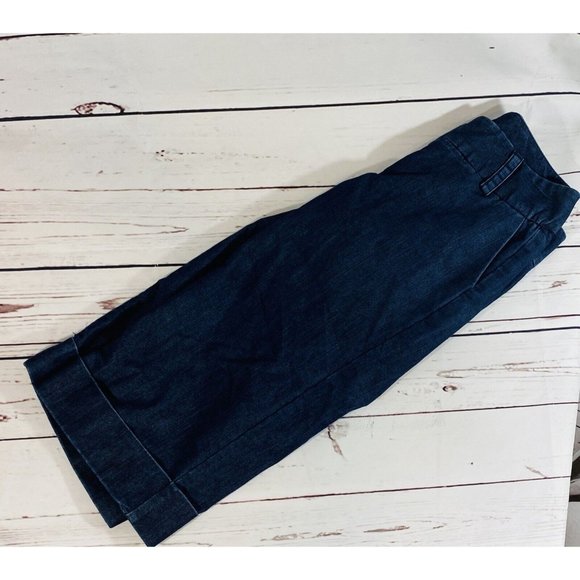 Gap Capris Long Shorts Womens Sz 4 Stretch Dark Blue 19.25” Inseam Dressy Career - Picture 5 of 9